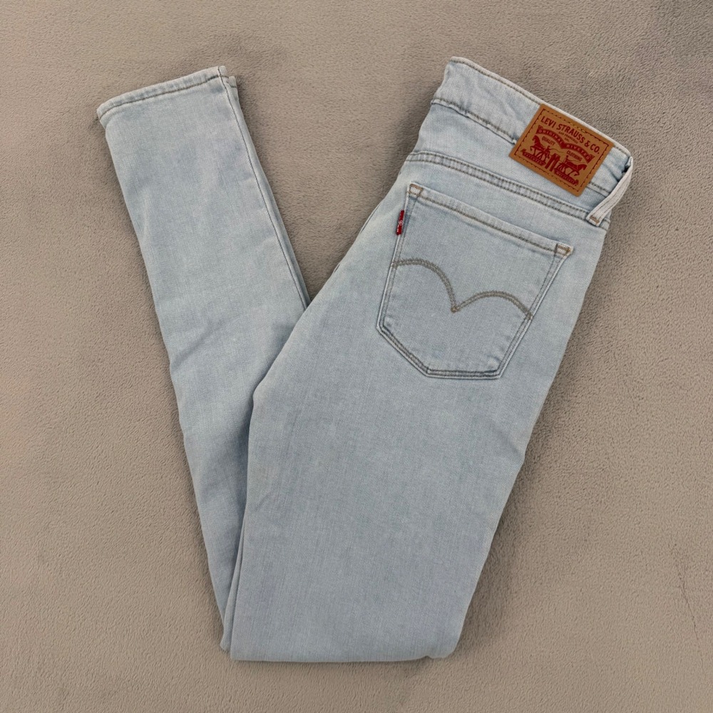 Levis 711 Skinny Jeans Light Wash Blue Mid Rise Denim Women's Size W26 L32